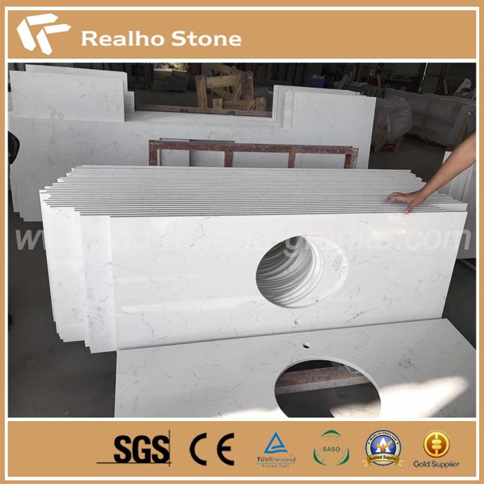 Carrara White Artificial Quartz Stone Washing Room Vanity tops Carrara White Artificial Quartz Stone Washing Room Vanity tops
