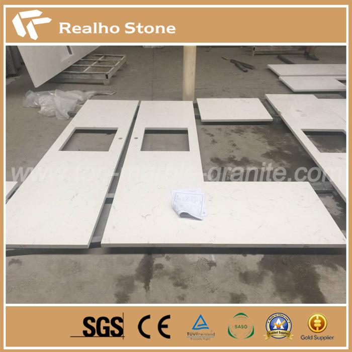  Carrara White Artificial Quartz Stone For Kitchen Countertops