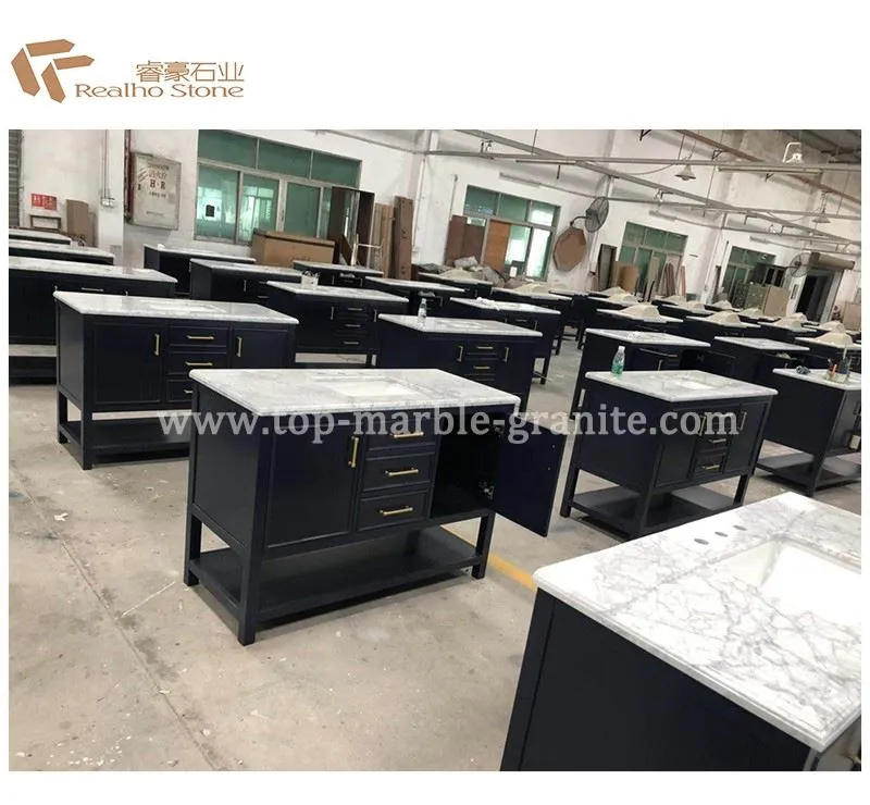 Marble Bathroom Vanity top with Cabinets