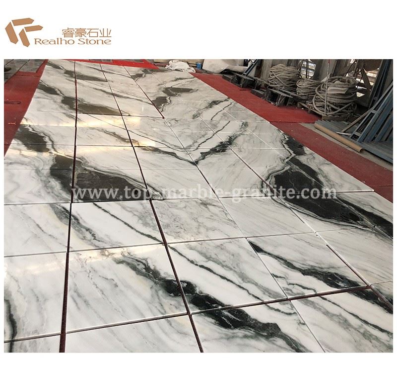 black and white marble floor tile