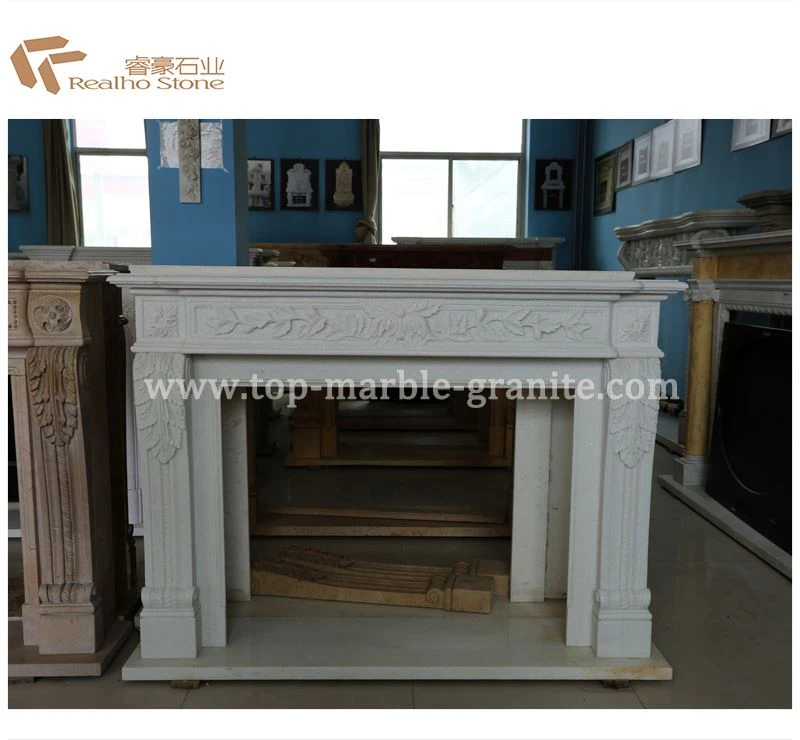 white marble fireplace