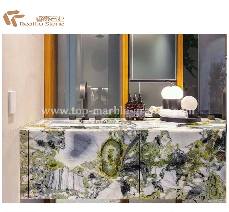 green marble table