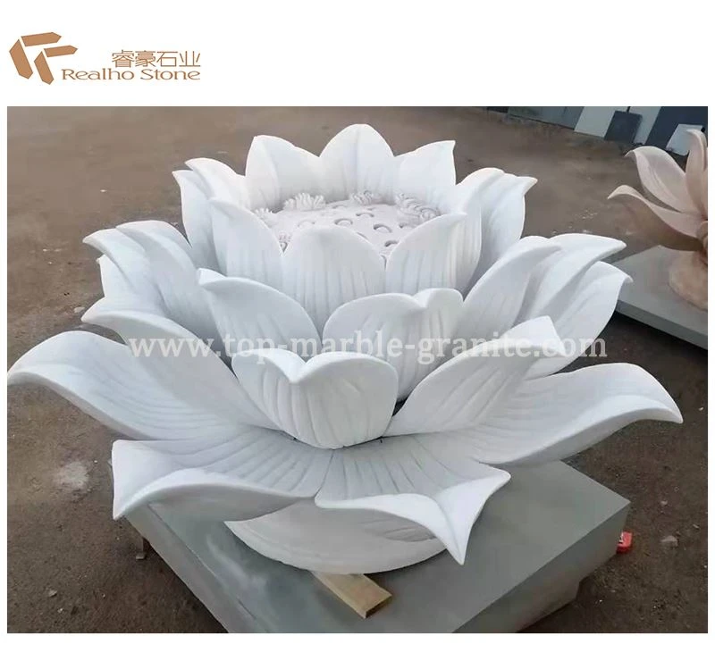 white marble lotus