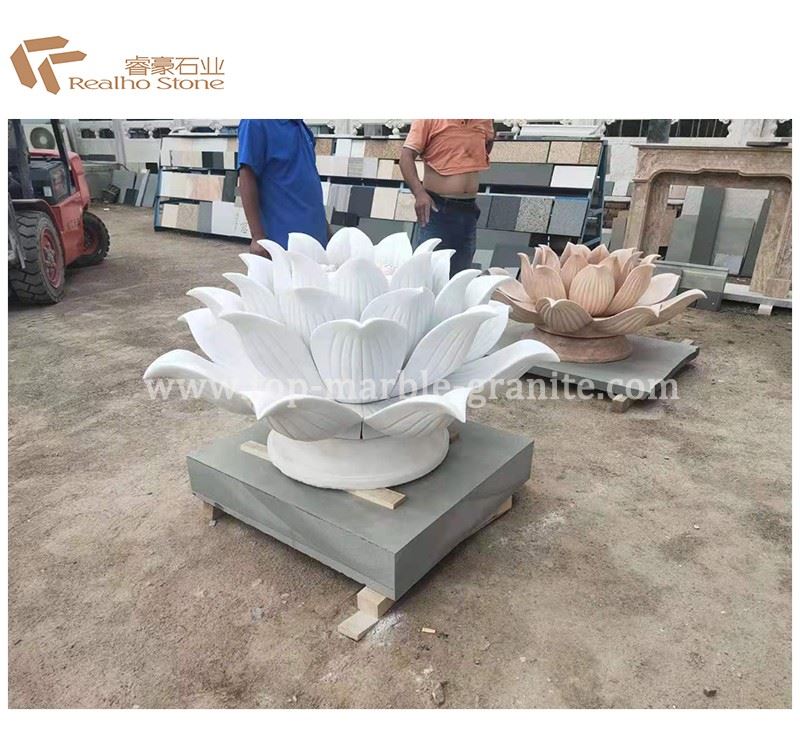 white marble lotus flower