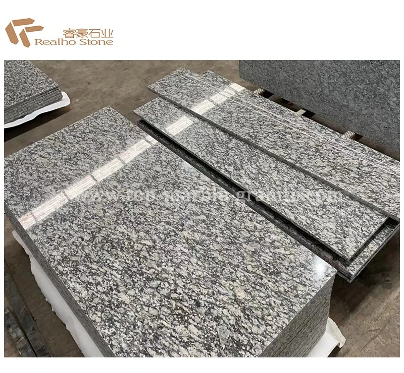 white granite stair treads