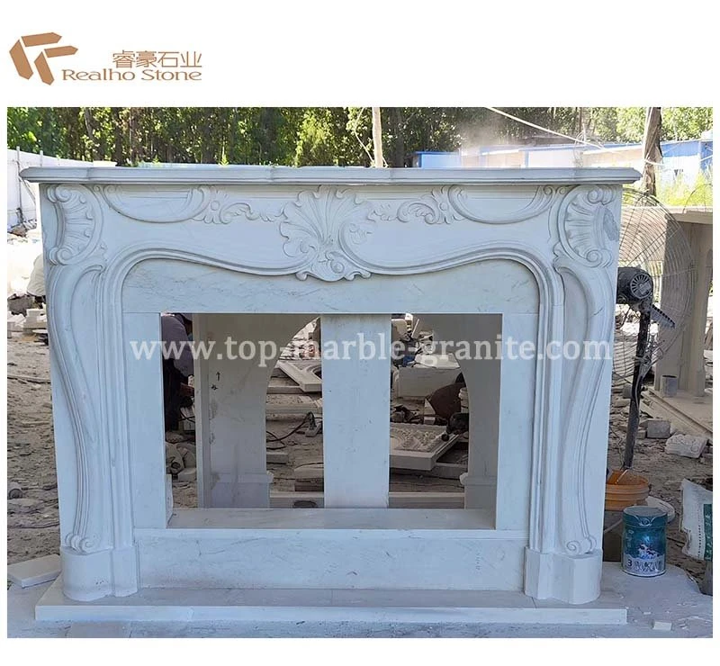 Natural stone fireplace