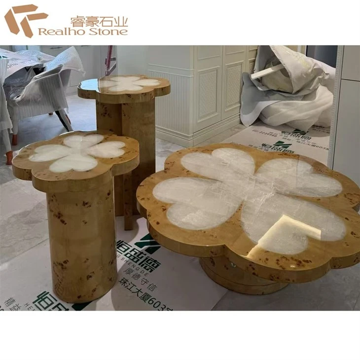 White Crystal Natural Stone Vanity Top Coffee Table Top price