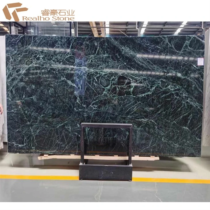 Big Slab Tiles Natural Prada Green Marble Slab Stone Countertop Polished Honed Surface Finishing