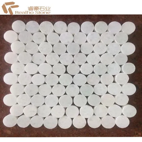 Crystal White mosaic artwork tile for bathroom