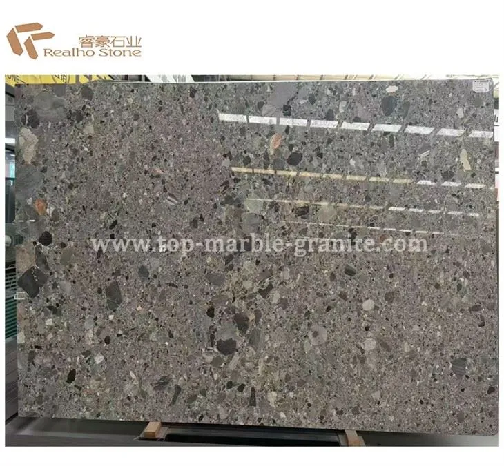 Ceppo Grey Marble Slab Like Terrazzo Stone Supplier factory