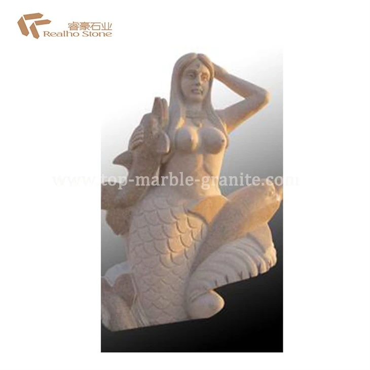 Chinese Factory Marble Mermaid Statue For Outdoor Decoration