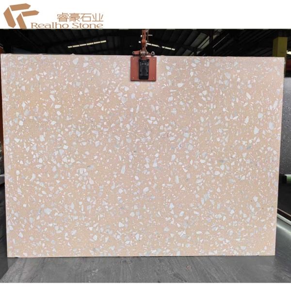 Inorganic White Pink Terrazzo Worktop