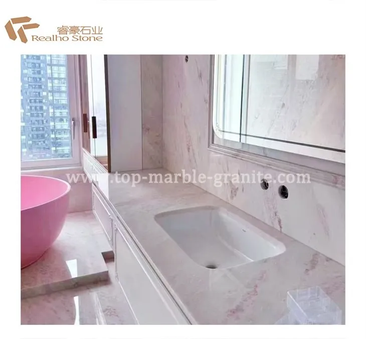 pink marble countertop