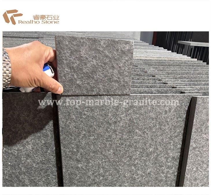 flamed black granite