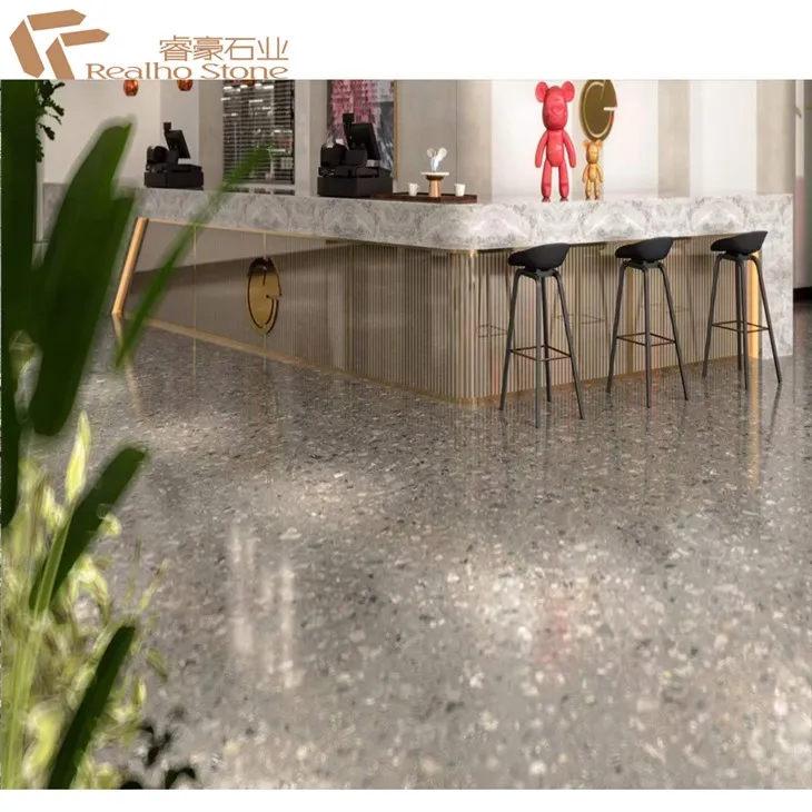grey white terrazzo quartz countertop