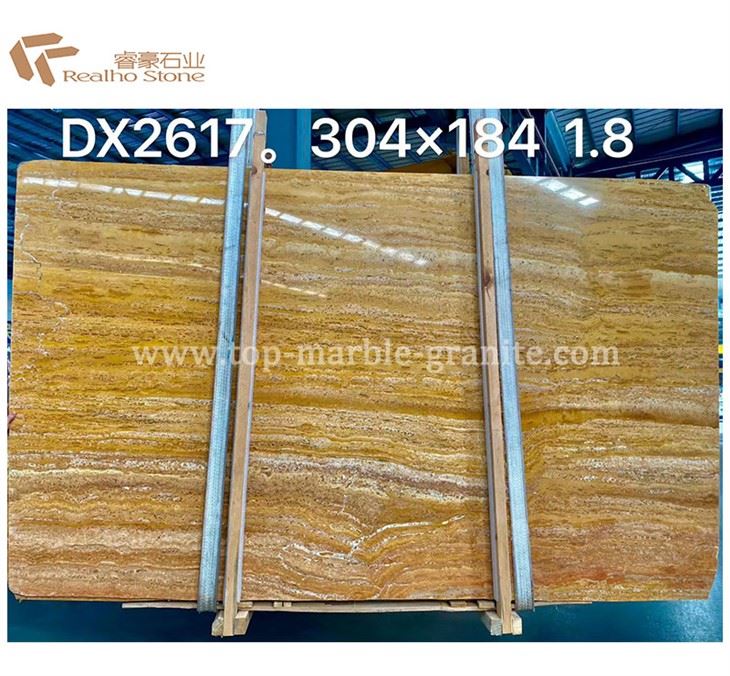 Polished Iran Golden Yellow Travertine