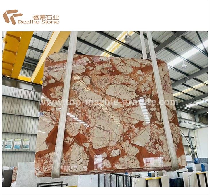 Polished Red Marble Slab For Sale