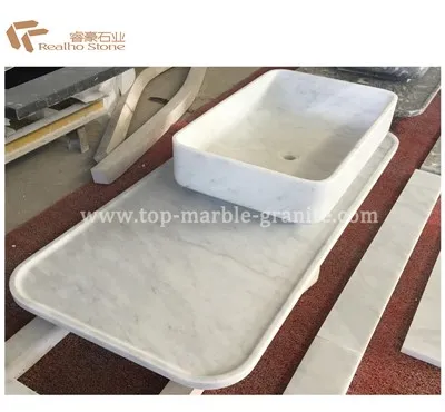 Carrara White Marble Washbasin Stone Sinks