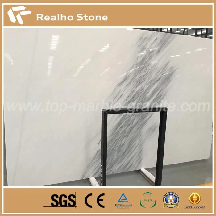 	A Big Slab Jazz White Jade Marble With Grey River Veins