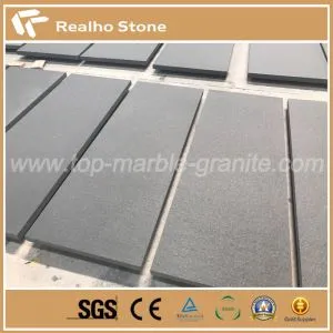Absolute Black Water Jet Finish Granite Stones For Exterior Wall Design