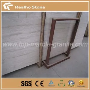 Nature Unfilled Honed Surface Super White Travertine Slab for Wall Decoration