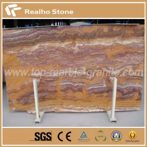 Black Fossil Onyx Marble Stone Slab for TV Wall Decoration