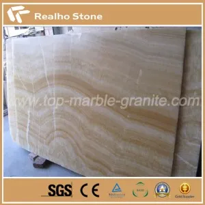 Honey Yellow Transparent Onyx Tile with Light