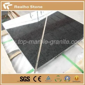 Leathered G684 Black Pearl Fuding Black Basalt Granite Tiles
