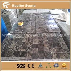 Popular Dark Emperador Marble Mosaics Pattern for Bathroom