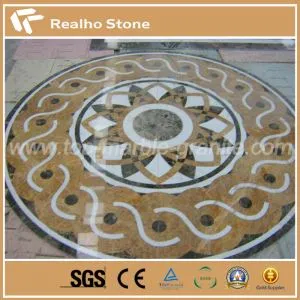 Polished Waterjet Marble Tiles Design Floor Pattern For Lobby
