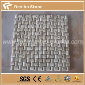 Customized Super White Travertine Stone Bathroom Mosaic Wall Tiles
