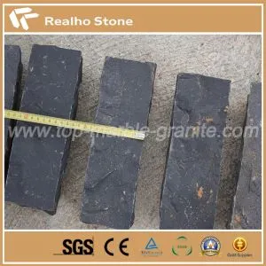 Natural Split Face Zhangpu Black Granite Garden Paving Stone Blocks