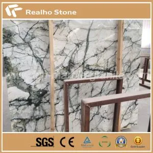 Big Stone Slab Price Ziarat White Vietnam Marble With Grey And Green Veins Surface