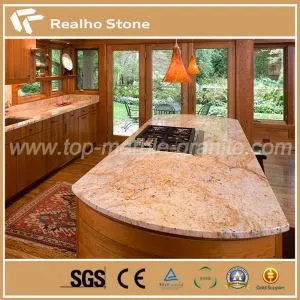 Yellow Color Granite Golden River Slabs For Countertops And Vanity Tops