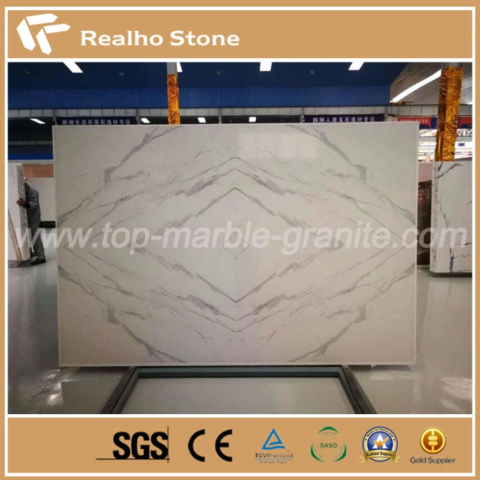 Artifical Stone Slab Staturario White Quartz