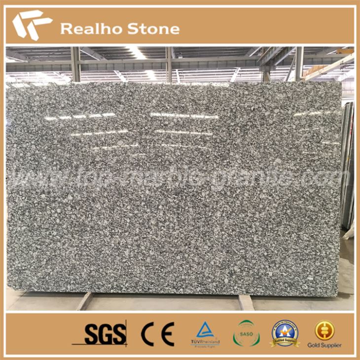 Sea Wave Flowers Spray White Granite Slabs