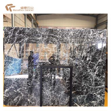 Black Marble With White Flakes Slabs