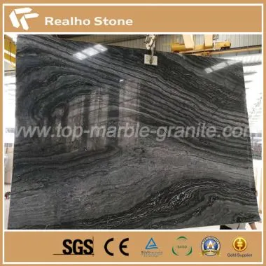 Factory Price Striped Tree Black Marble Slabs For Sales