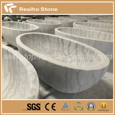 Free Standing White Marble Bathtub For Sale