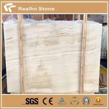 Nature White Jade Marble With Golden Stripes