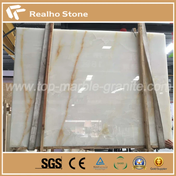 Snow White Onyx Marble Slabs