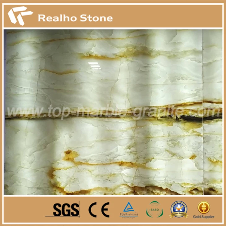 Snow White Onyx Marble Slabs