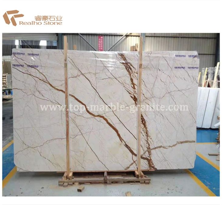 Sofitel Gold With Gold Vein Beige Marble Slabs
