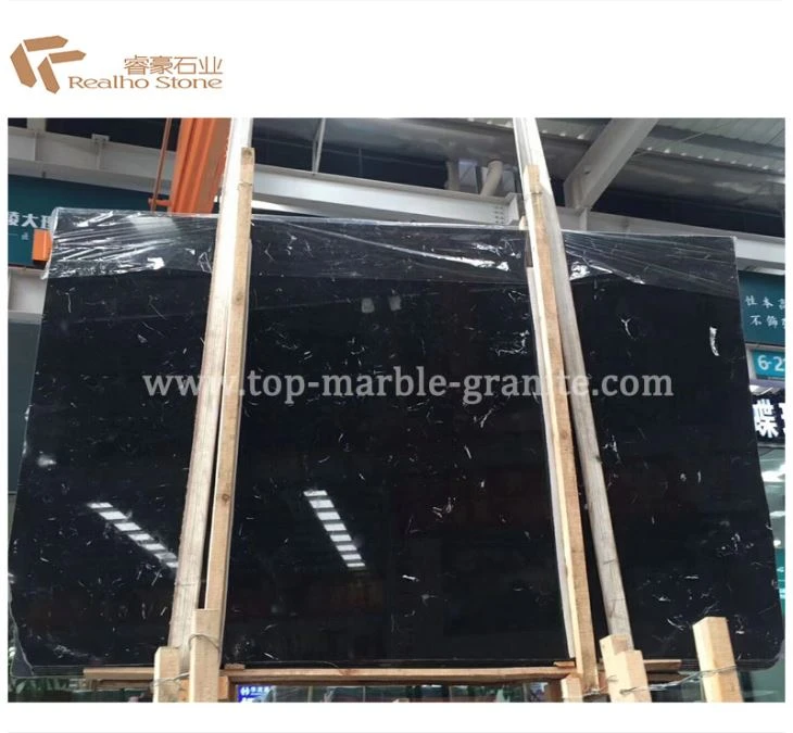 Ice Black Marble Slabs With White Veins