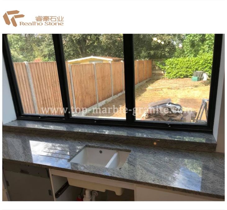 kitchen with kashmir white granite