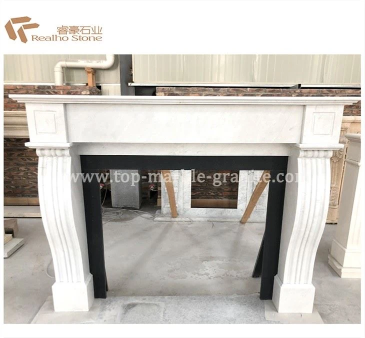 Modern White Marble Fireplace