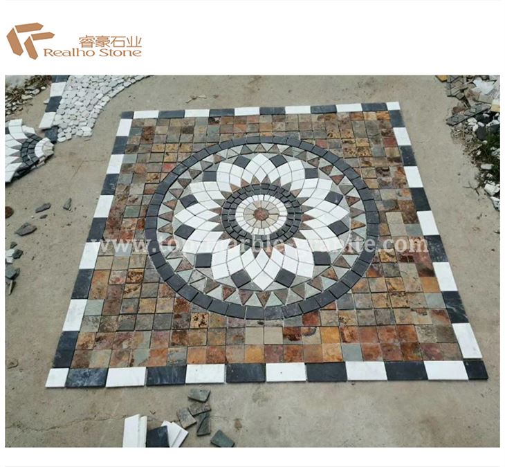 Multi Colors Natural Slate Mosaic Tiles
