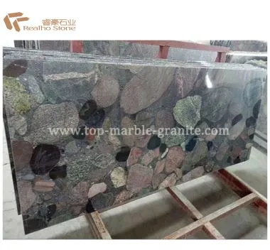 Hotel Decorative River Rock Granite Slab