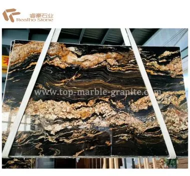 Polished Black Fusion Granite For Countertop