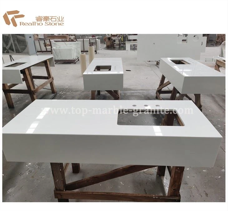 White Nano Crystallized Glass Stone Vanity Tops